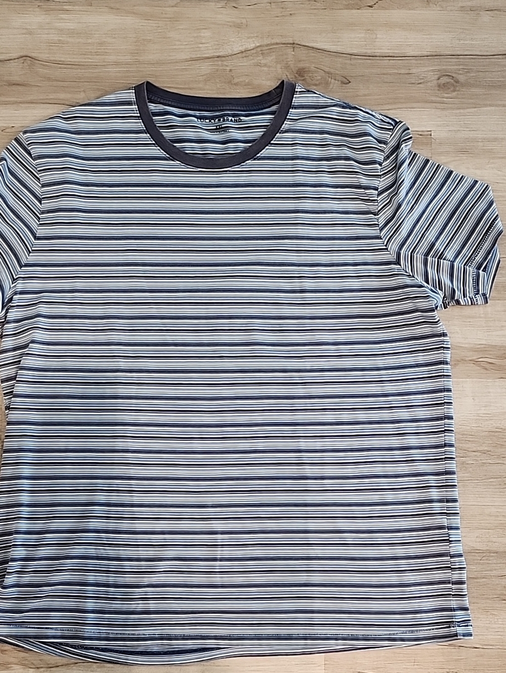 Lucky Brand Men’s Striped Crew Tee - Navy, White, Gray XXL